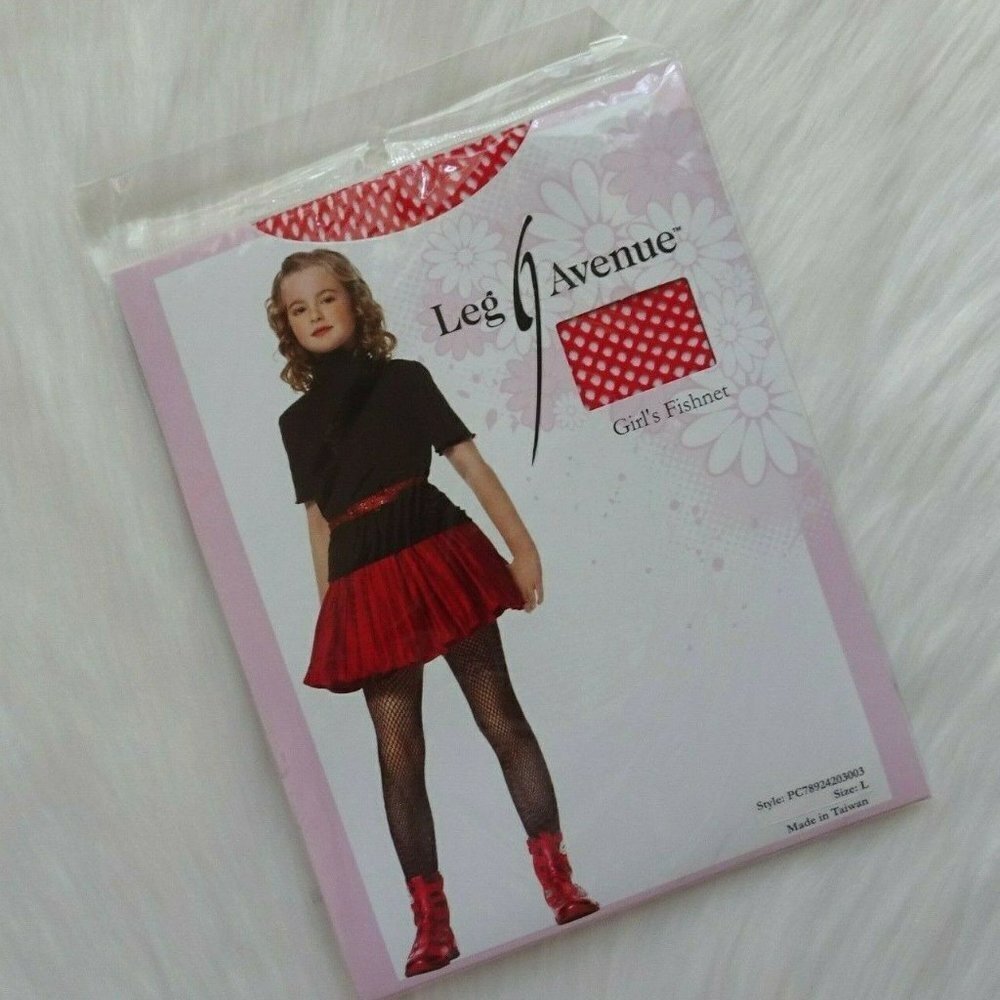 Clearance!💎5/$25 Leg Avenue Girl's Fishnet Pantyhose Red